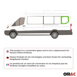 Ford Transit Rear Side Fixed Glass - Rear Left - Omac - L3 H2/H3 Galaxy - 2015-2025